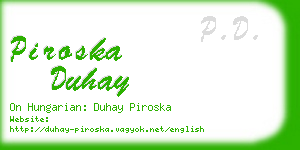 piroska duhay business card